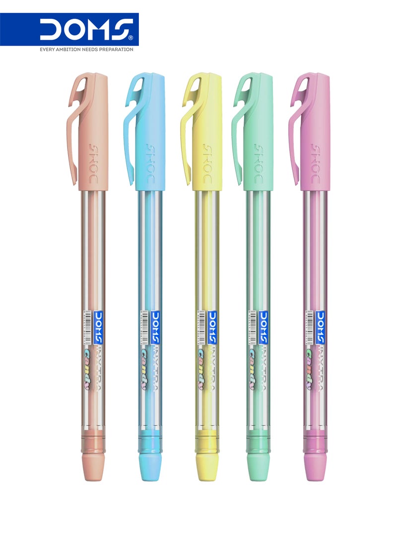 DOMS INXTRA Candy Ball Point Pen 0.7 mm Needle Tip Blue Ink Jar Pack of 100 - Image 2